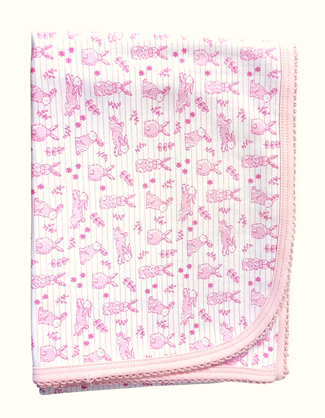 Easter Bunnies Baby Girl Pima Cotton Blanket - Little Threads Inc. Children's Clothing