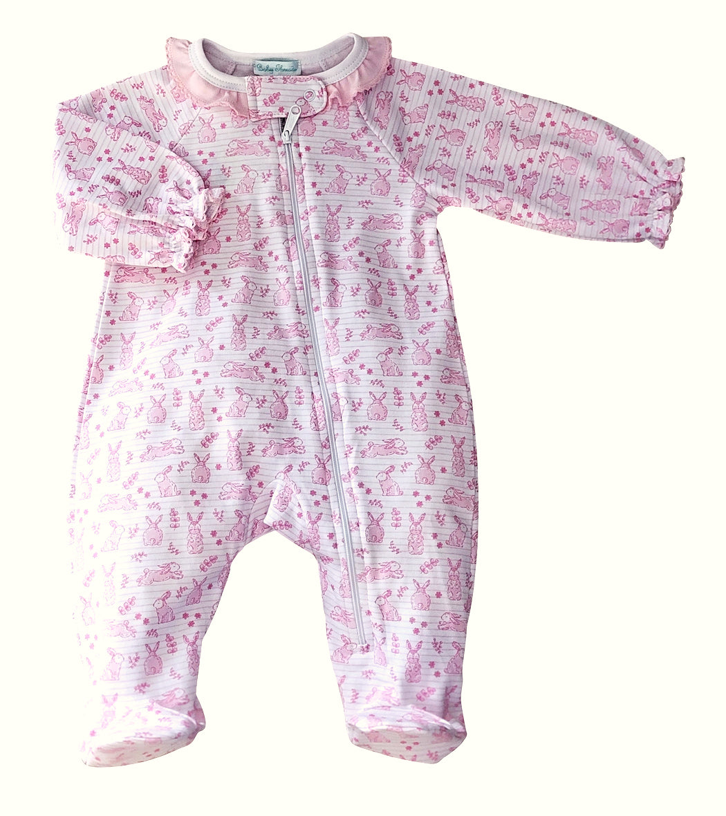 Baby Girl Easter Bunnies Footie - Little Threads Inc. Children's Clothing