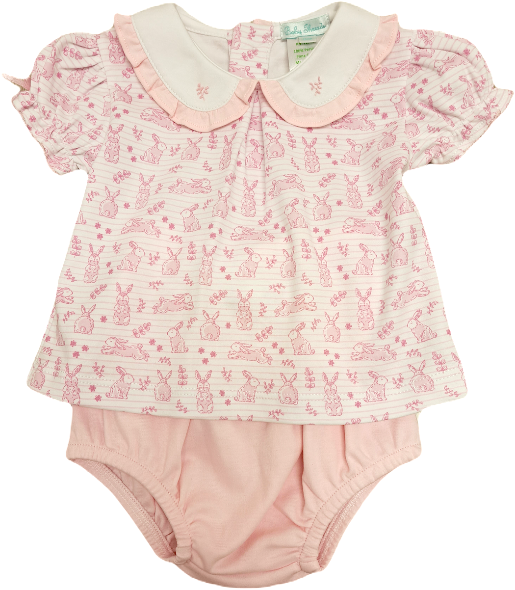Baby Girl Easter Bunnies Diaper Set - Little Threads Inc. Children's Clothing