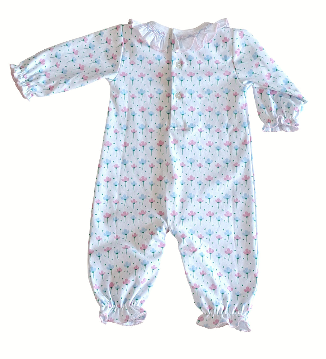 Hand smocked Spring flowers converter Pima Cotton - Little Threads Inc. Children's Clothing