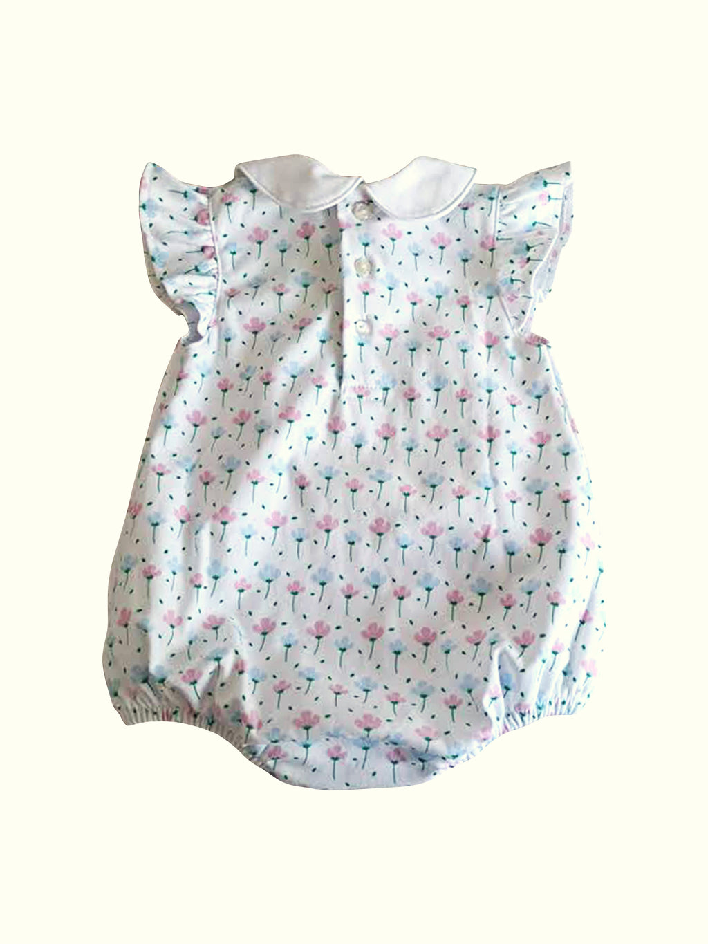 Hand smocked Spring flowers bubble Pima Cotton - Little Threads Inc. Children's Clothing