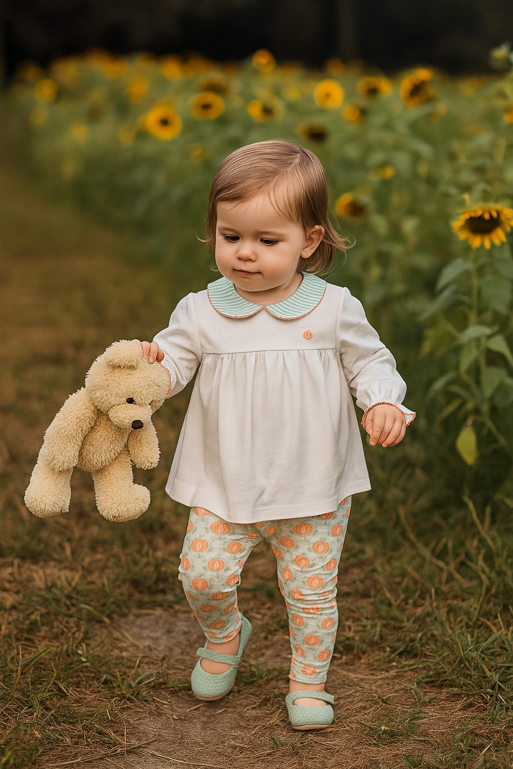 Girls pumpkin legging set