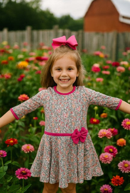 Amy Dropped Waist Girl's Dress - Little Threads Inc. Children's Clothing