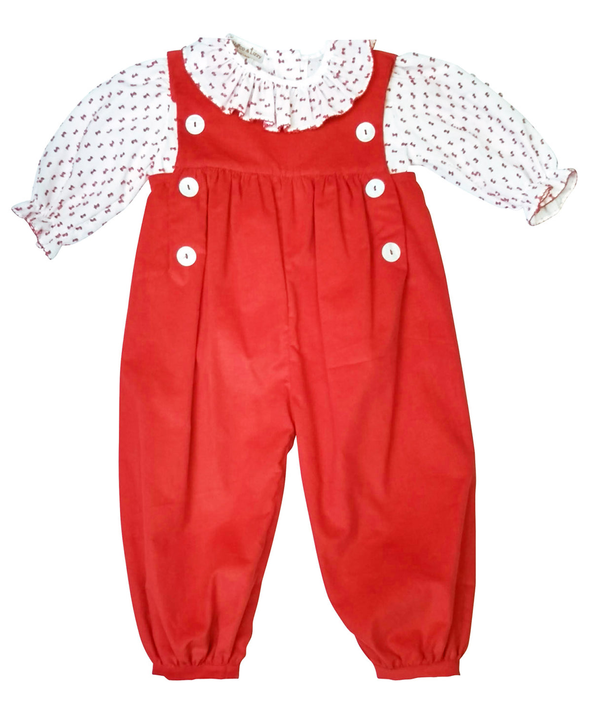 Classic Red Baby Girls Bubble Romper - Little Threads Inc. Children's Clothing