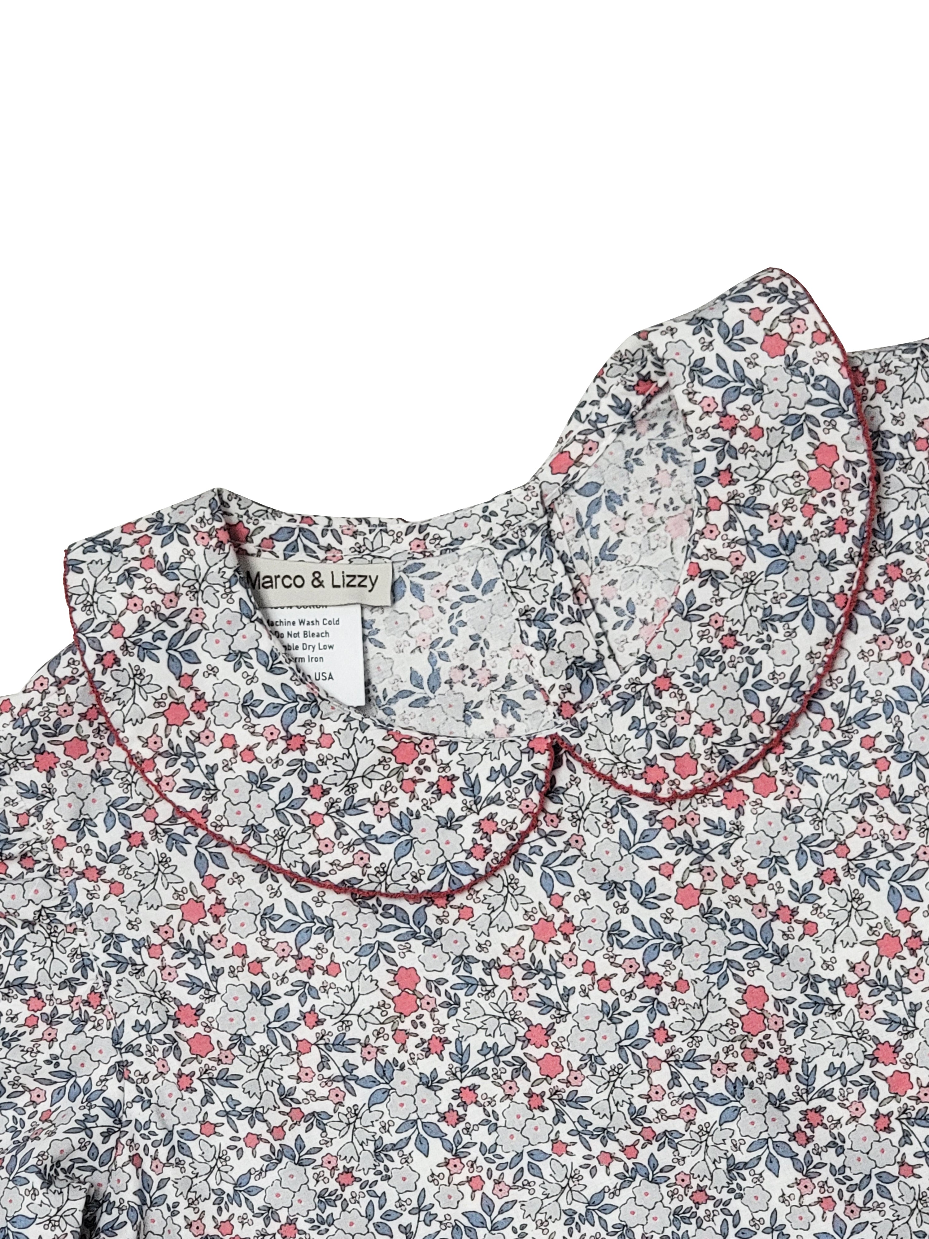 Girl's "Callie & Carter" Christmas Floral Cotton Blouse - Little Threads Inc. Children's Clothing