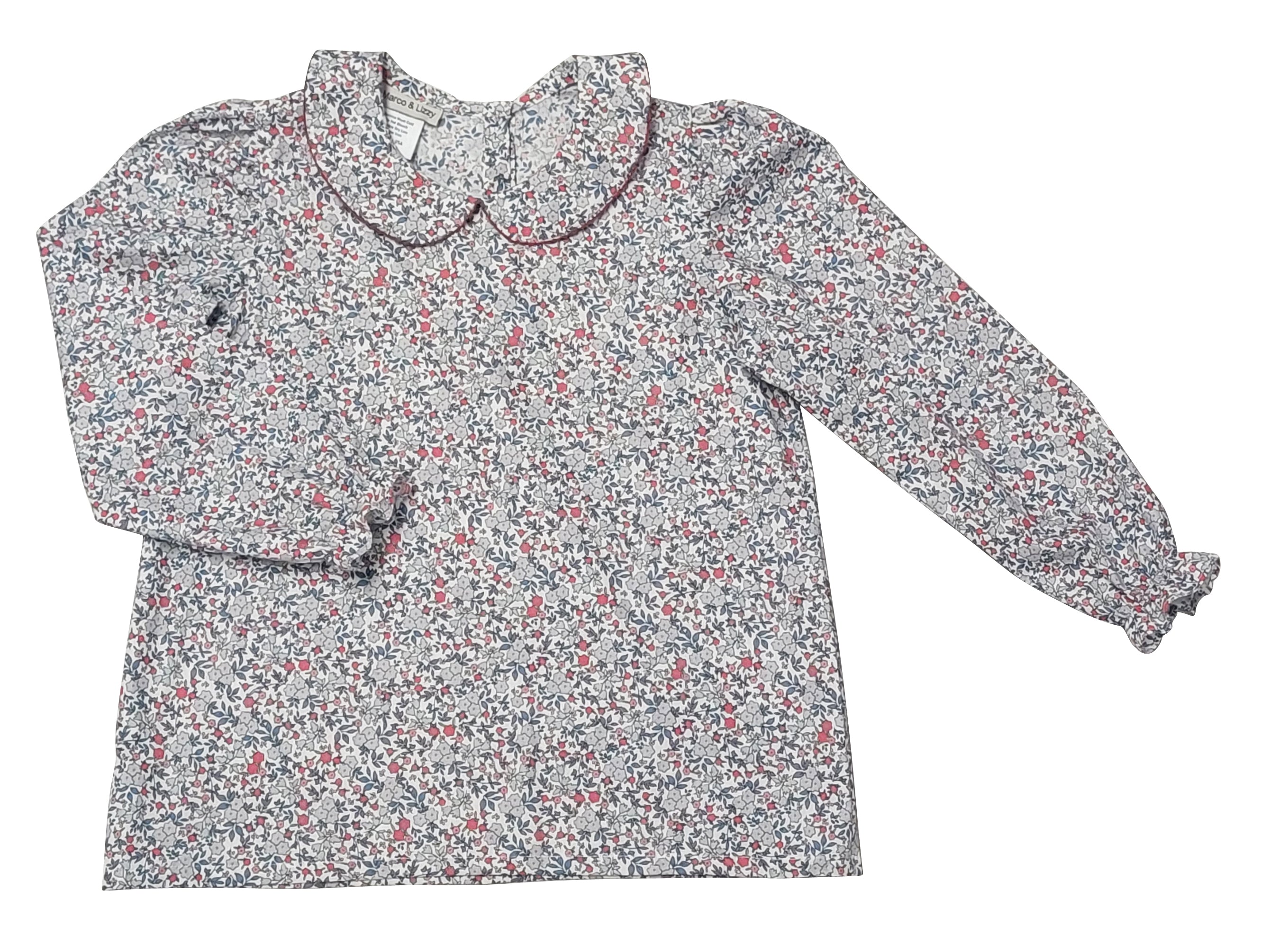 Girl's "Callie & Carter" Christmas Floral Cotton Blouse - Little Threads Inc. Children's Clothing