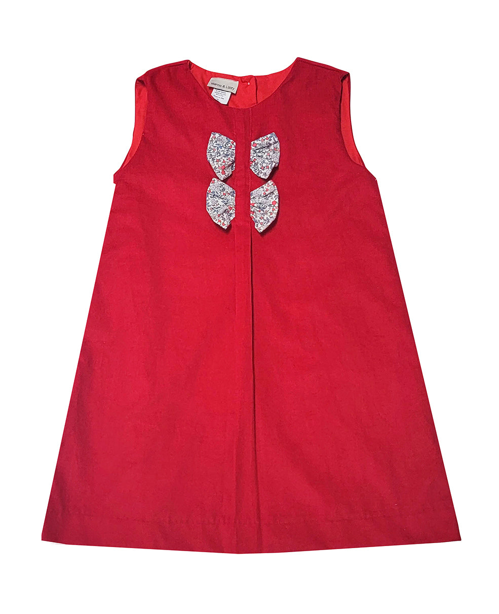 Girl's "Red Christmas" Corduroy Jumper - Little Threads Inc. Children's Clothing