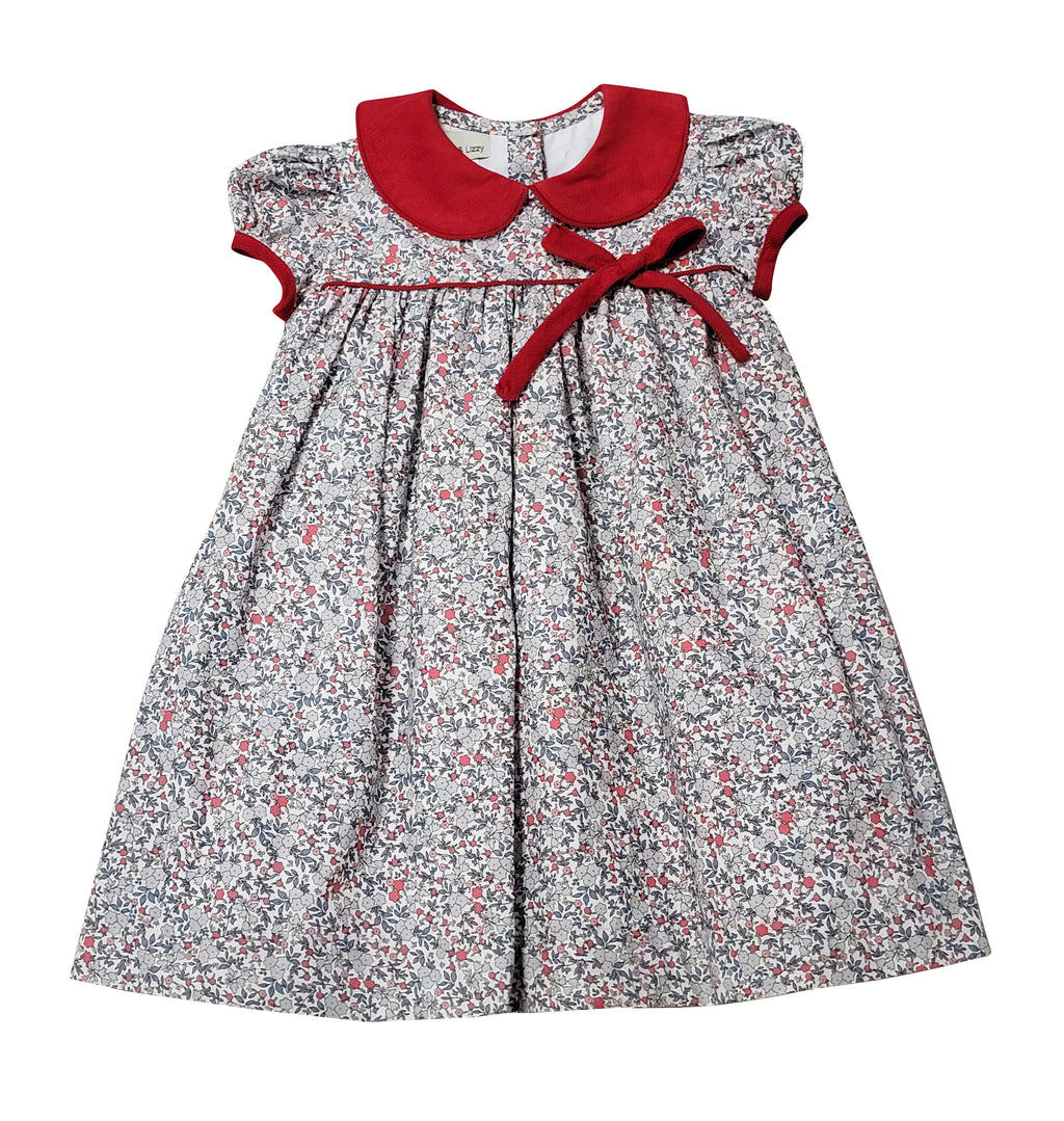 Girl's "Callie & Carter" Christmas Floral Cotton Dress - Little Threads Inc. Children's Clothing