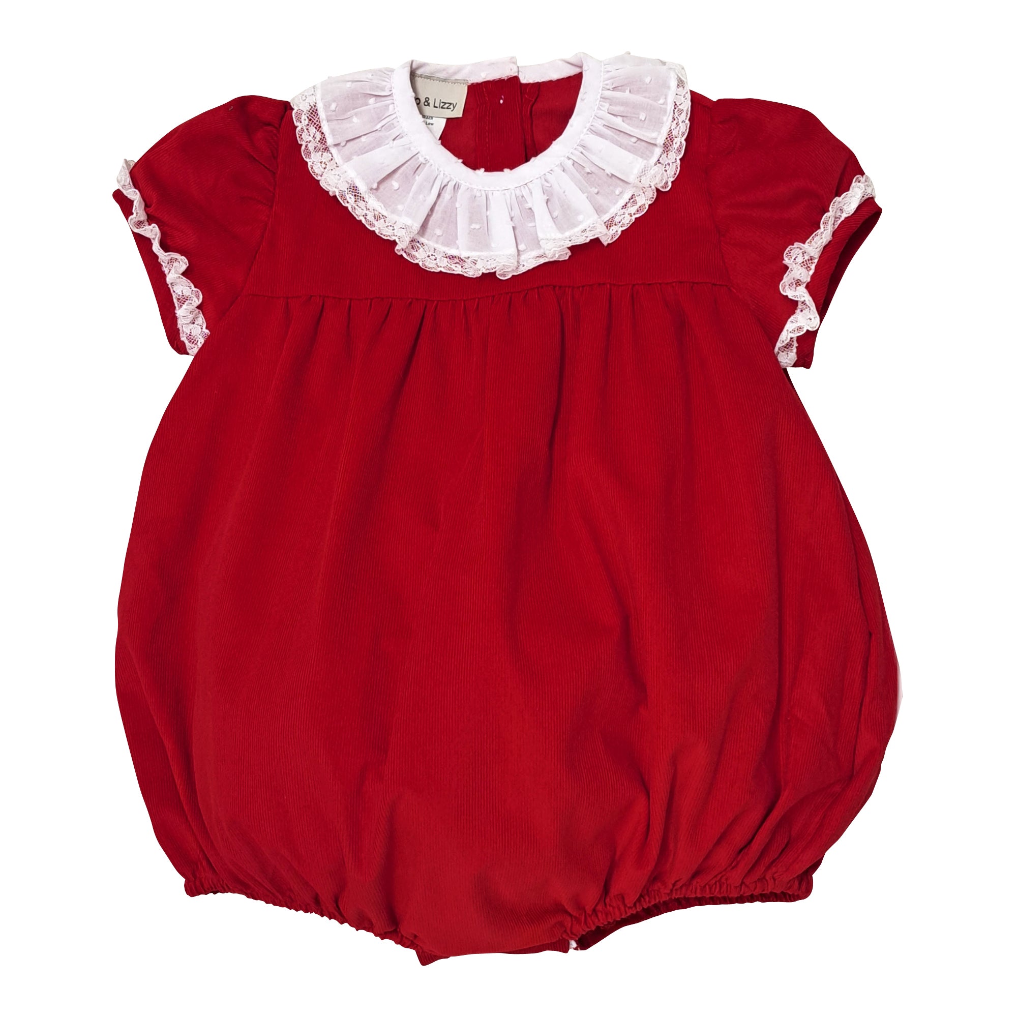 Baby Girl's Red Corduroy Christmas Bubble - Little Threads Inc. Children's Clothing