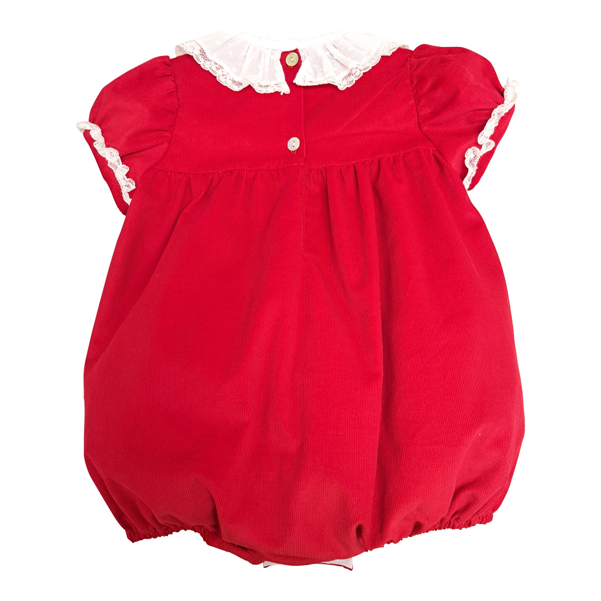 Baby Girl's Red Corduroy Christmas Bubble - Little Threads Inc. Children's Clothing