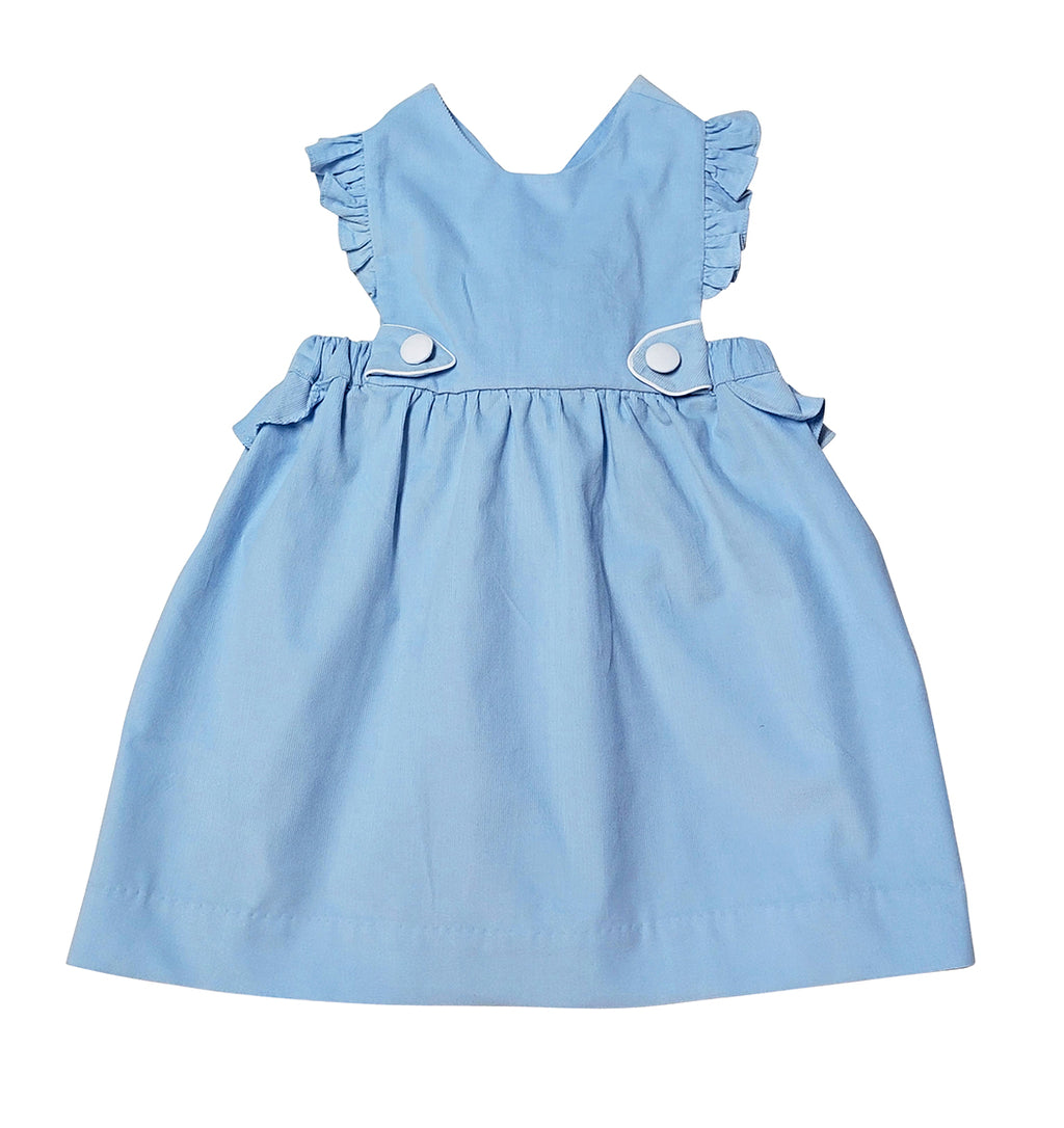 Girl's Blue Corduroy Jumper - Little Threads Inc. Children's Clothing