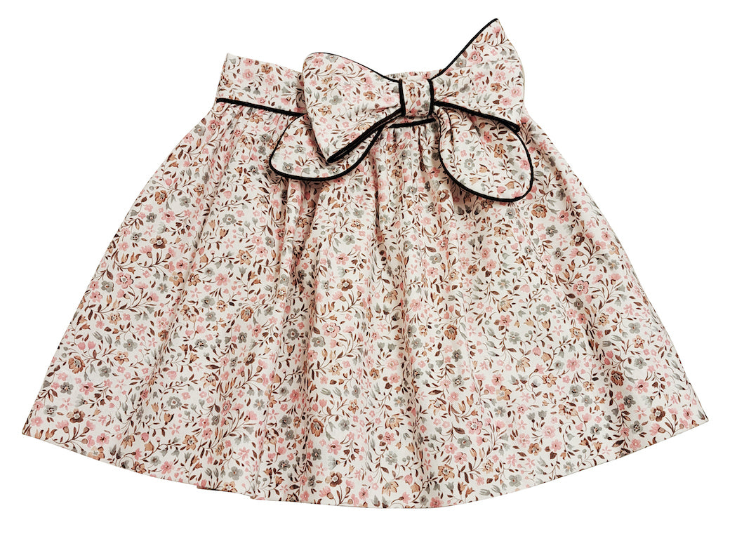 Cary Collection - Fall Floral print girl's bow skirt - Little Threads Inc. Children's Clothing