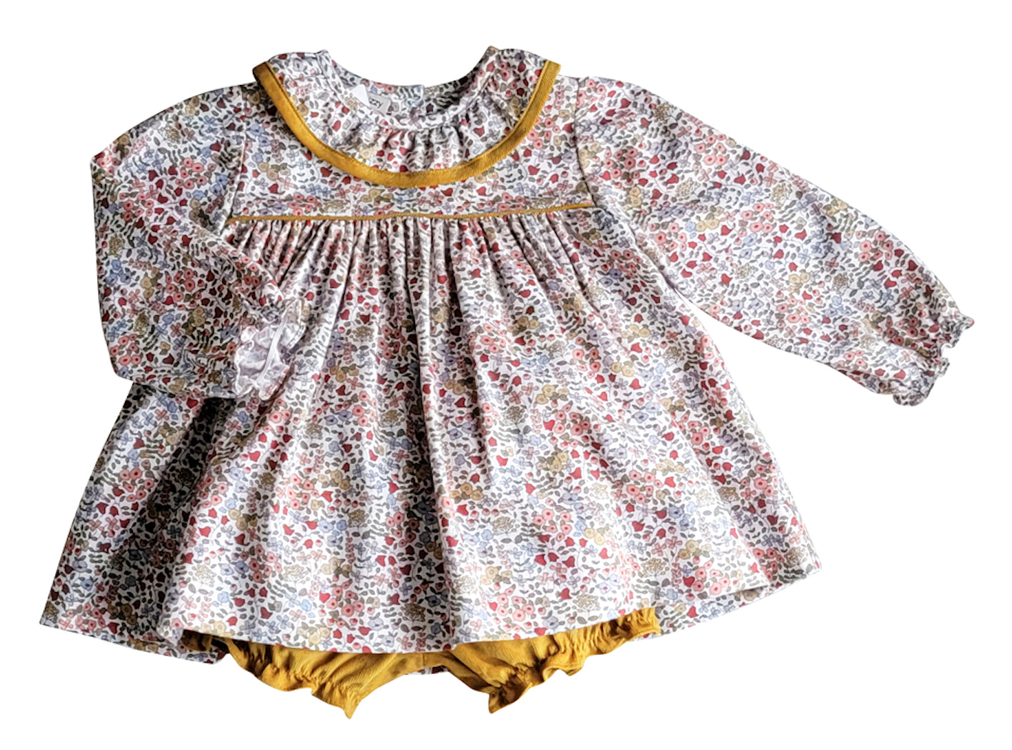 Celine Fall Floral Long Sleeve Bloomer Set
