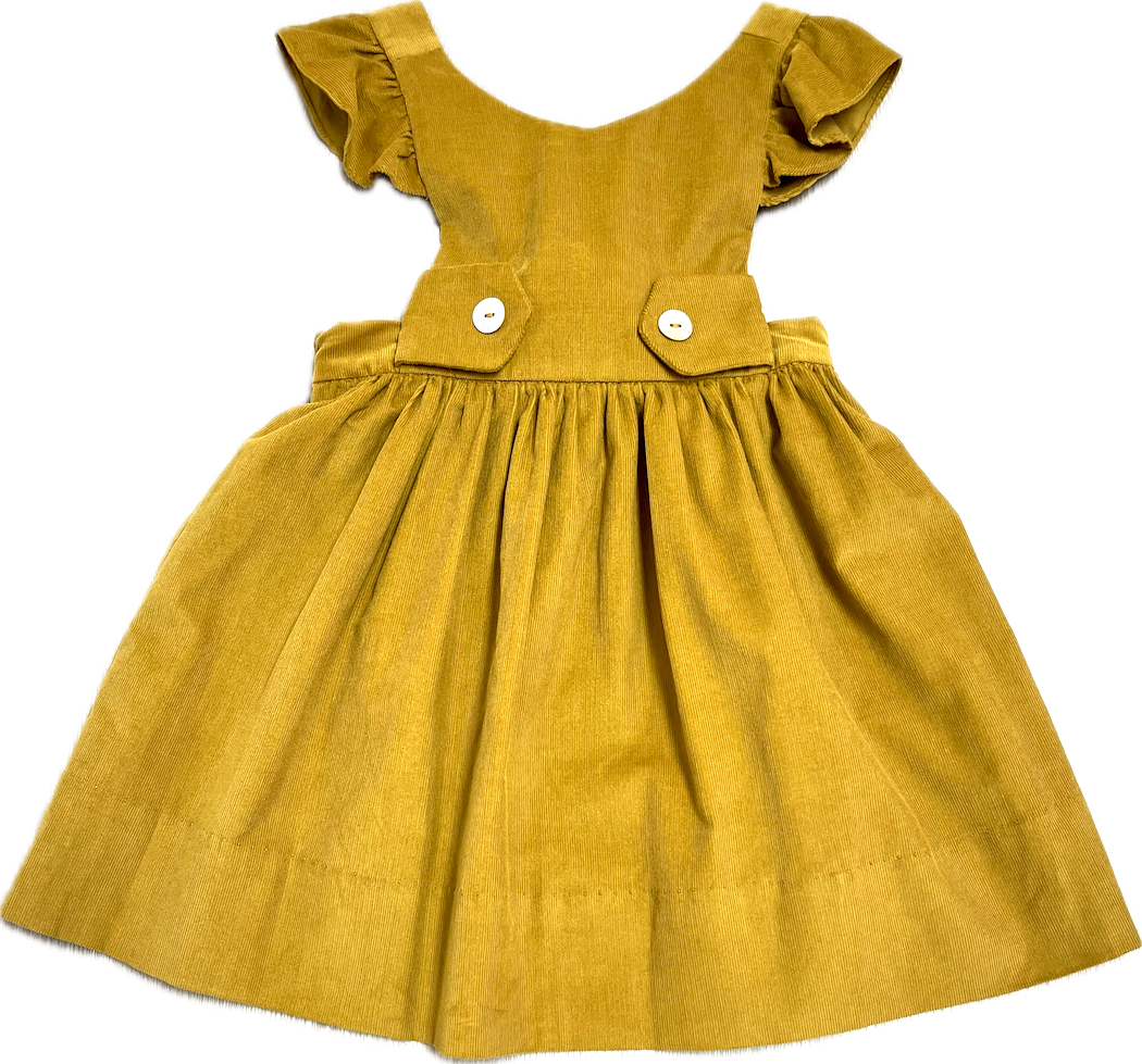 Fall Girl's Mustard Corduroy Jumper