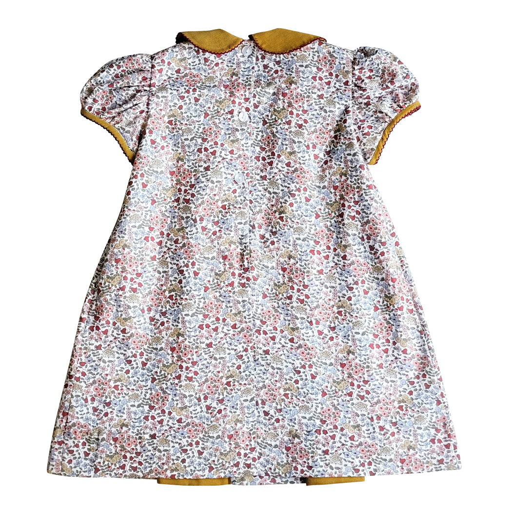 Celine and Lucas - Fall Floral print Pleated Girl Dress - Little Threads Inc. Children's Clothing
