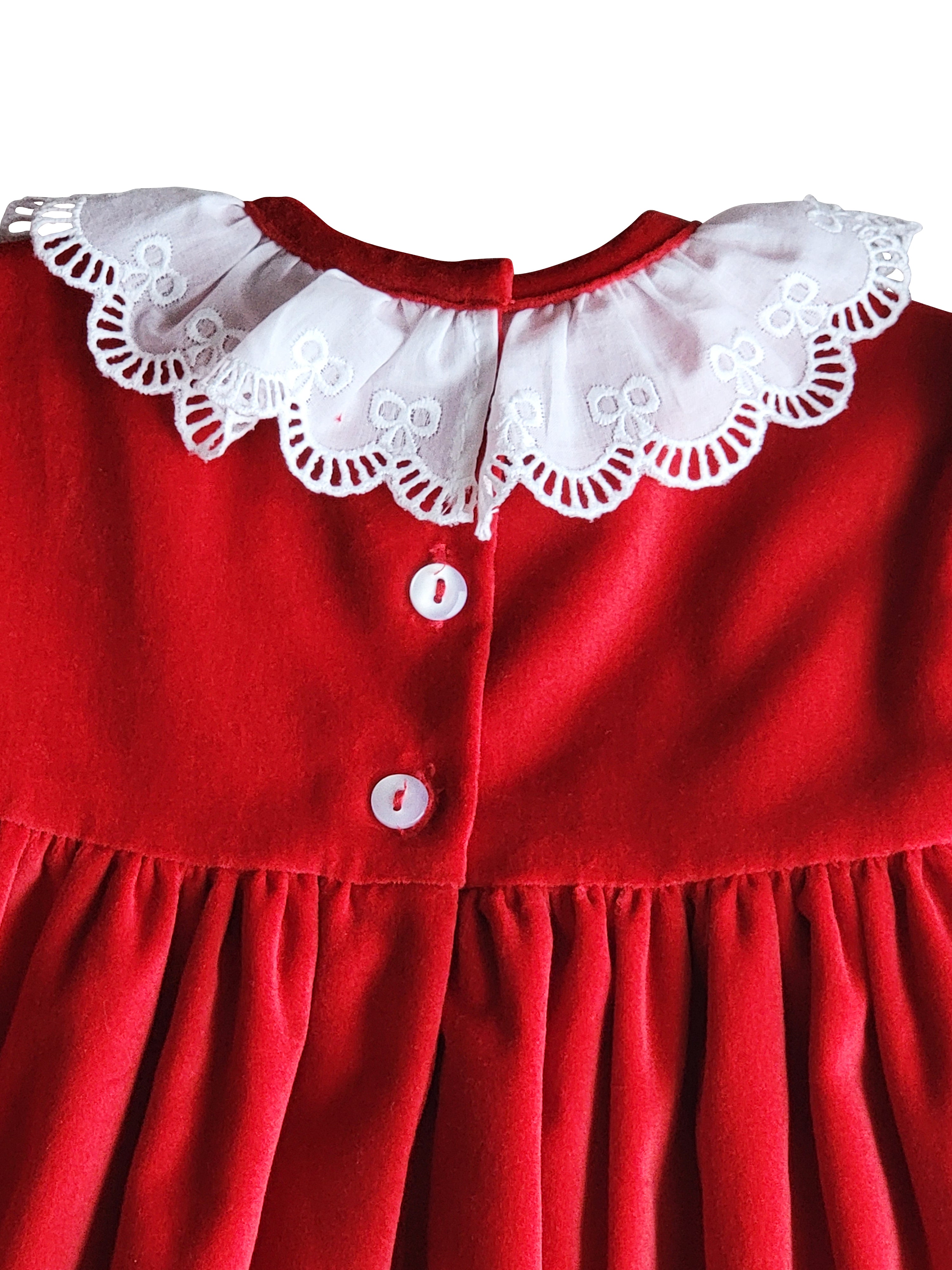 Christmas Red Velvet Collection Ruffle Float Girl's Dress - Little Threads Inc. Children's Clothing