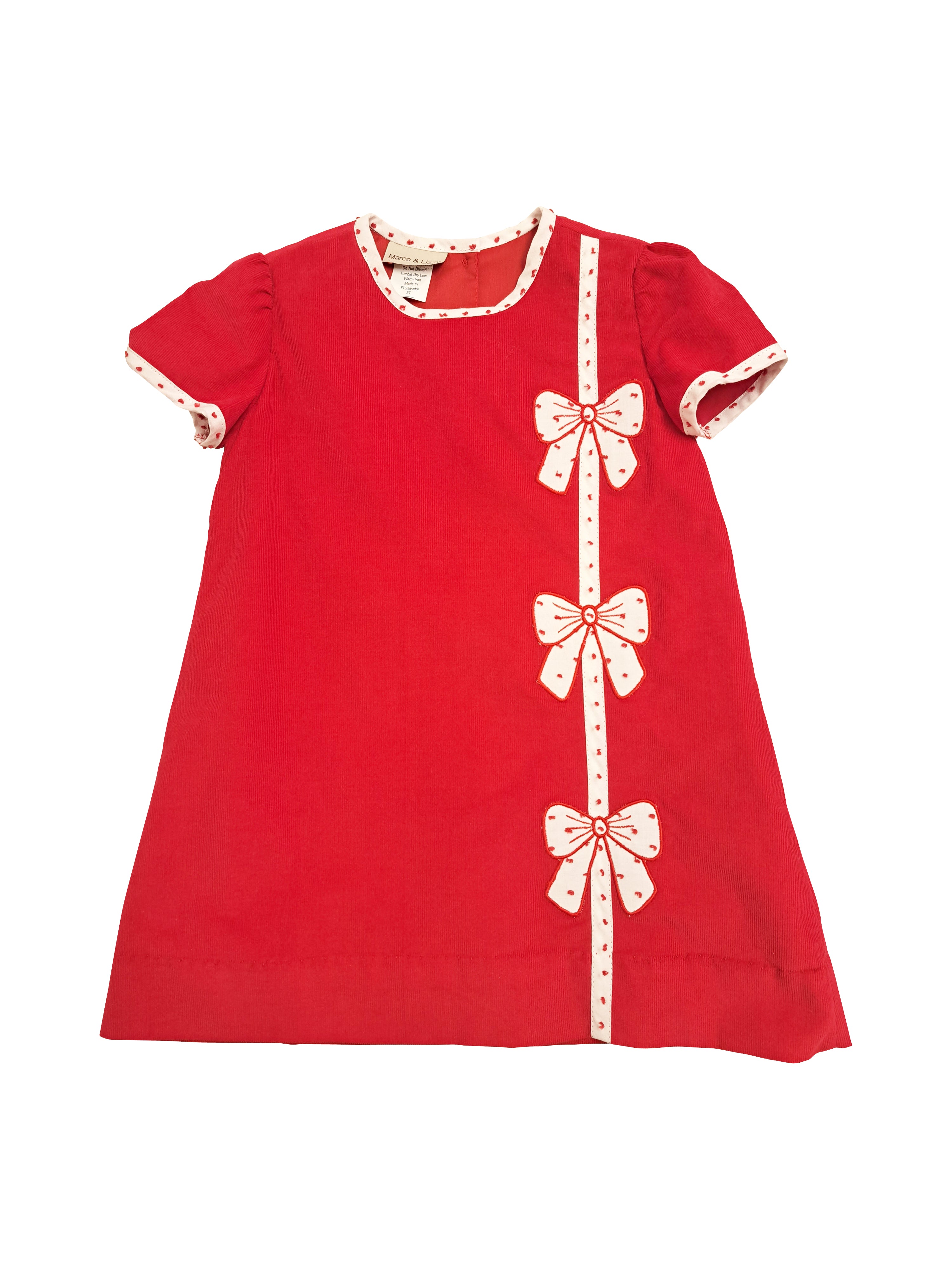 Christmas Red Bows A-line Girl's dress - Little Threads Inc. Children's Clothing