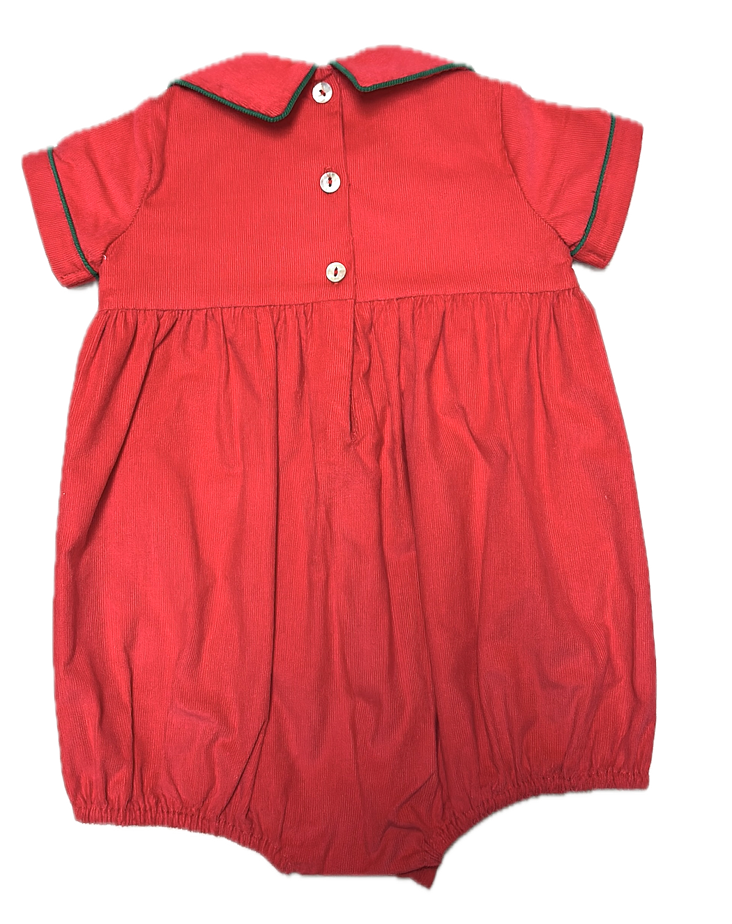 Baby Boy's "Christmas Classic" Red Corduroy Romper - Little Threads Inc. Children's Clothing