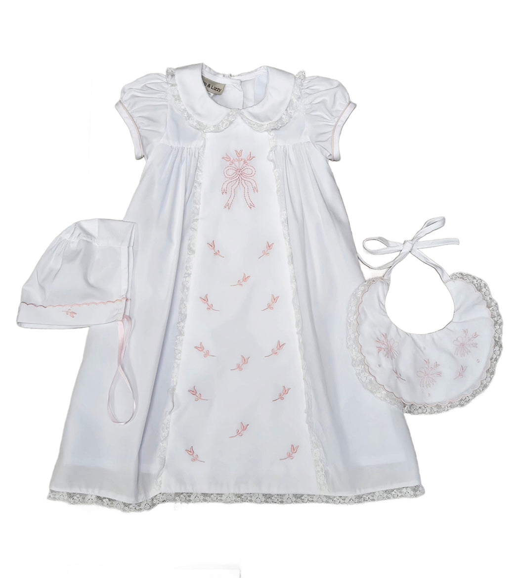 Baby Girl's "Heirloom" Daygown – 3-Piece Set - Little Threads Inc. Children's Clothing