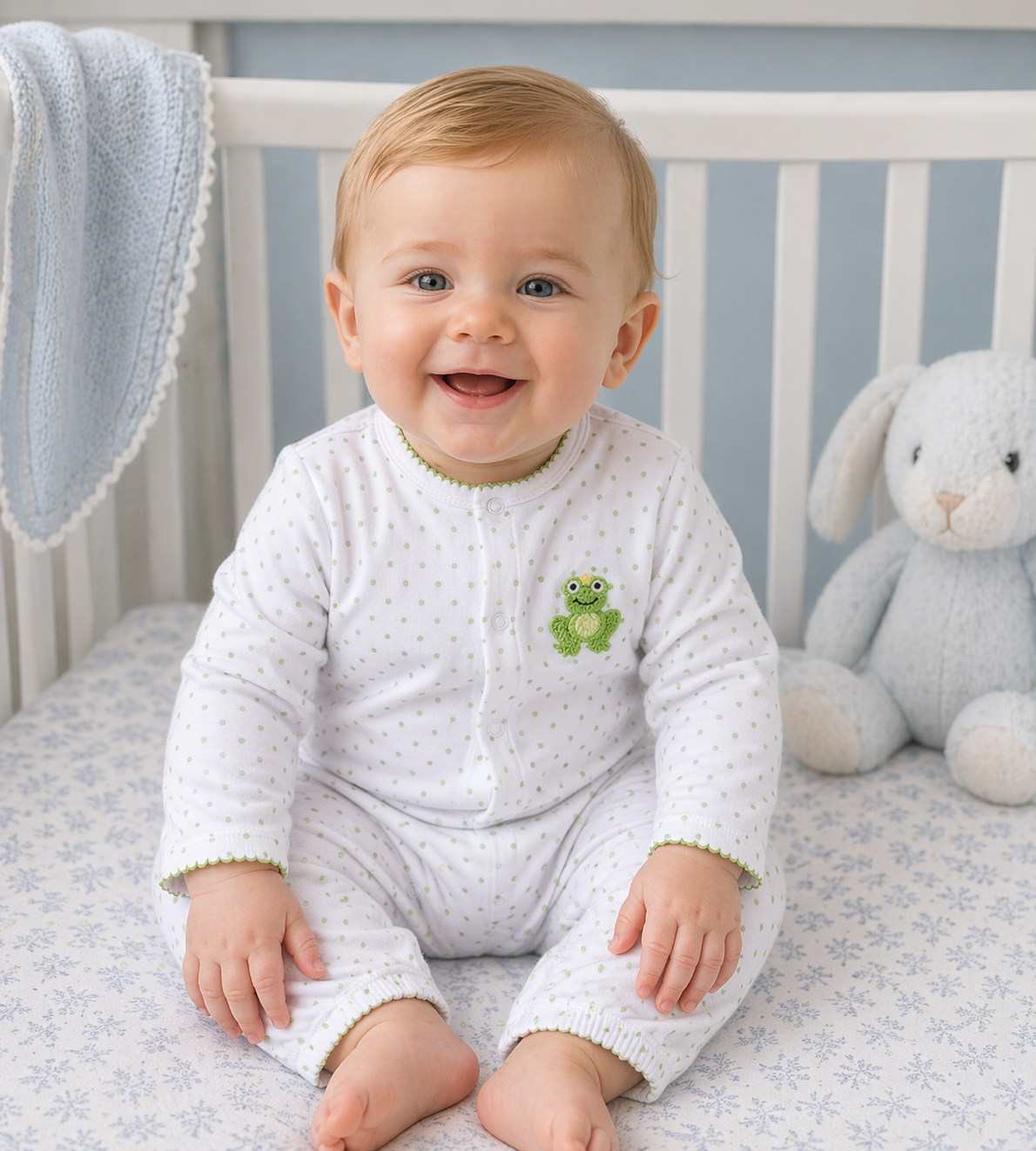 Frog Crochet - Unisex converter gown Pima Cotton - Little Threads Inc. Children's Clothing