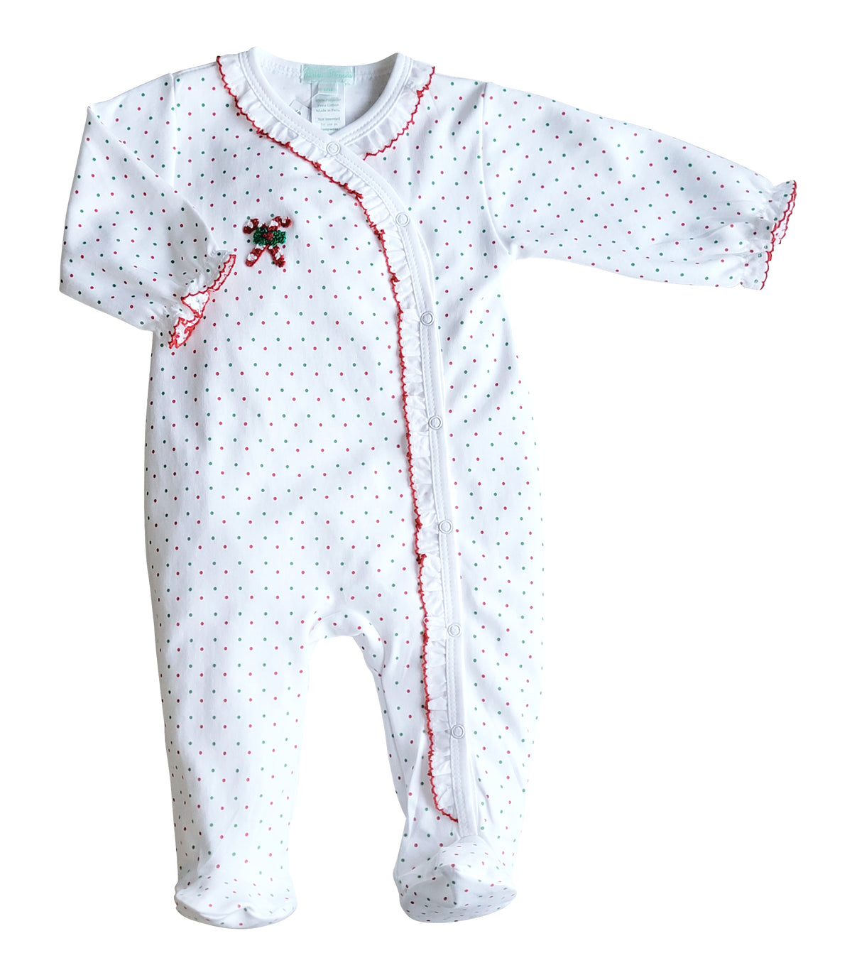 Christmas Baby Girl's Candy Cane Footie - Little Threads Inc. Children's Clothing