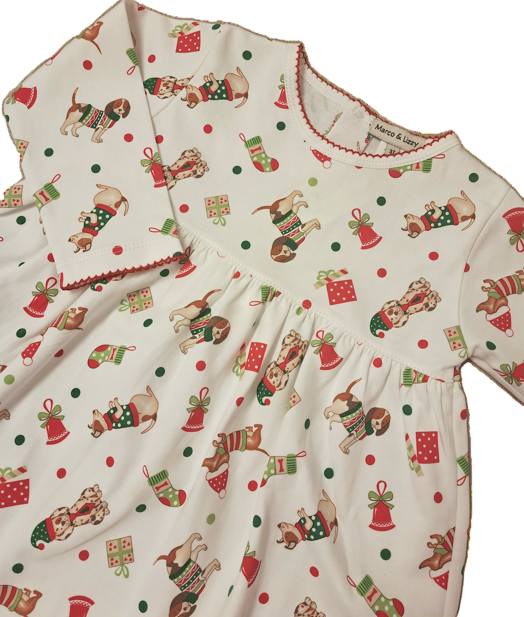 Christmas dogs Pima cotton dress - Little Threads Inc. Children's Clothing