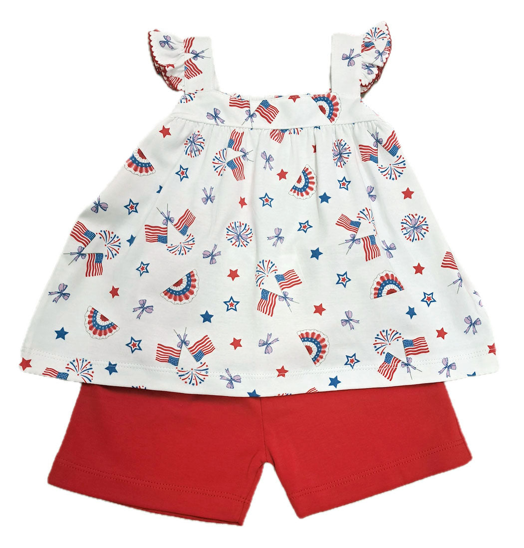 Star Spangled Banner Girls short Set - Little Threads Inc. Children's Clothing
