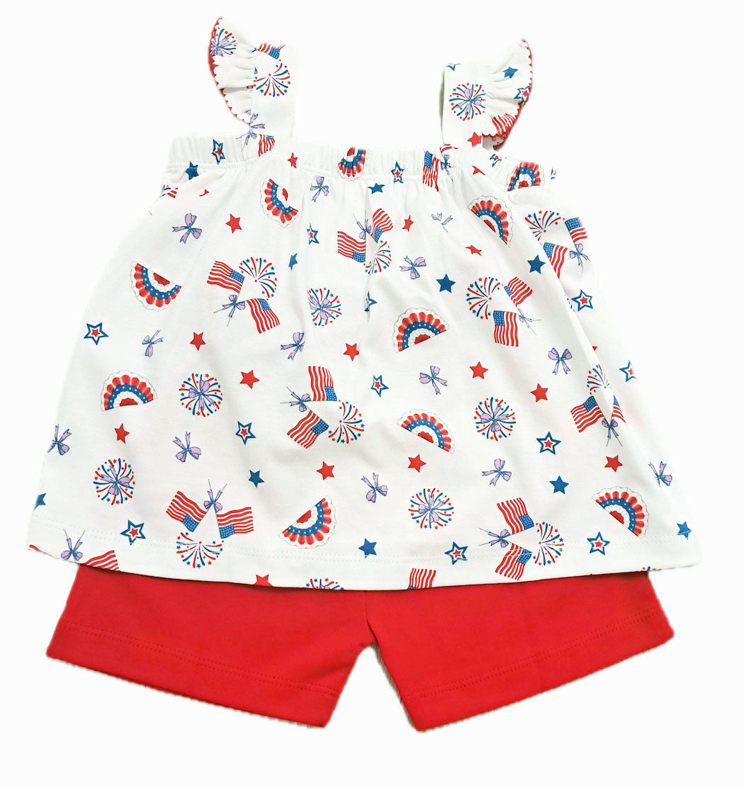 Star Spangled Banner Girls short Set - Little Threads Inc. Children's Clothing