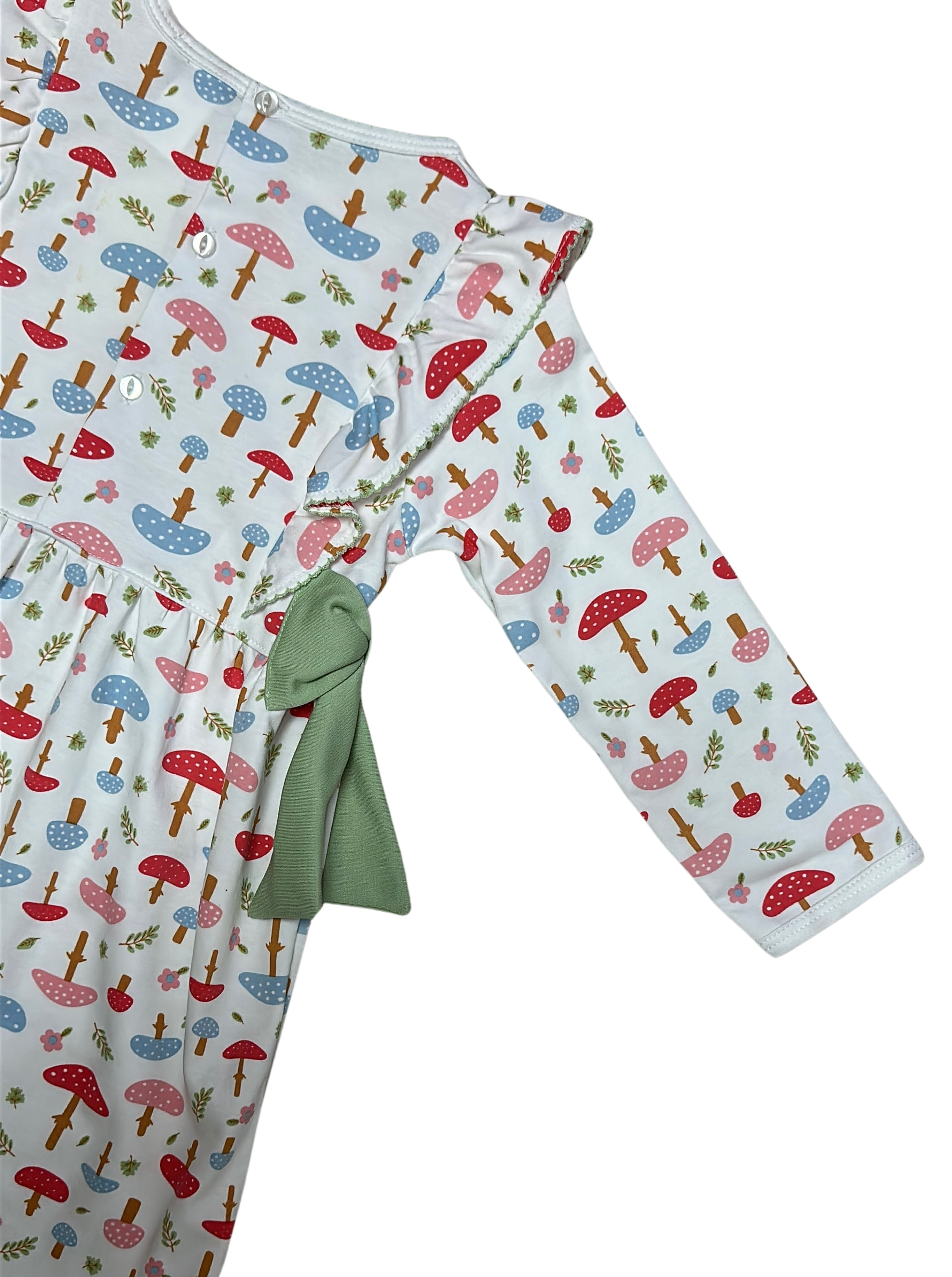 Fall Mushrooms Print Side bows Girl Dress - Little Threads Inc. Children's Clothing