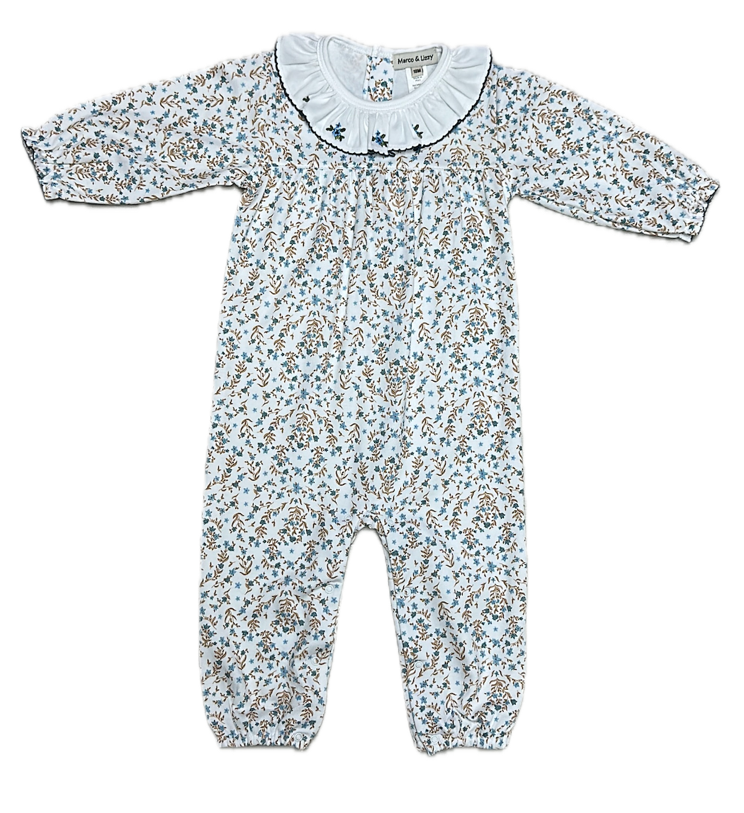 Fall Dainty Flower Print Baby Girl romper - Little Threads Inc. Children's Clothing