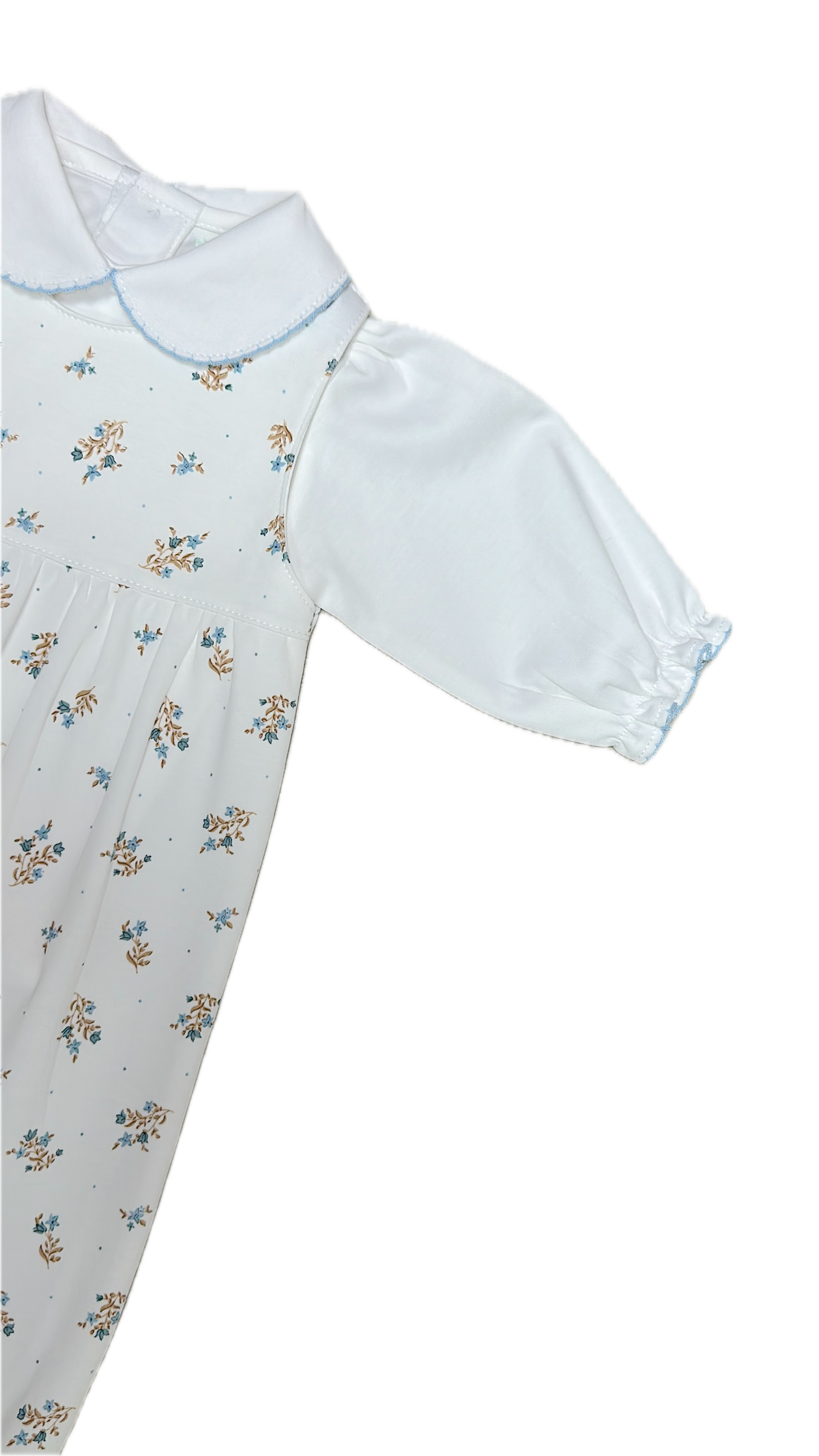 Baby Girl's "Dainty Blue Flowers" Romper Set