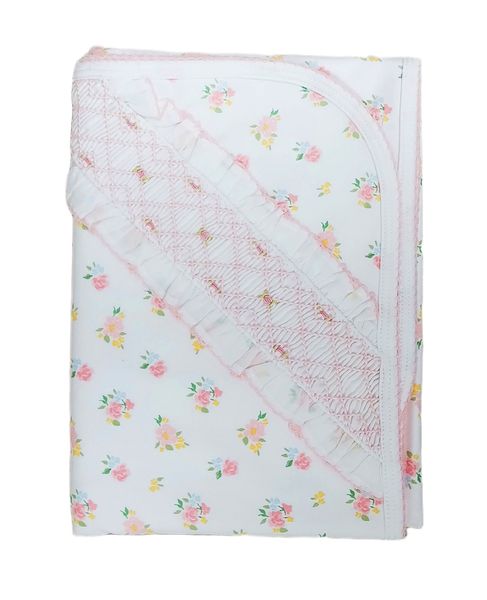 English Roses Baby Girl Smocked Blanket - Little Threads Inc. Children's Clothing