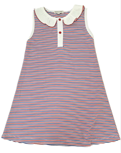 Patriotic Collection Girls striped A line dress