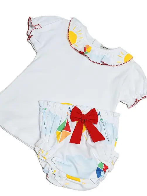 Summer Kites Baby Girl Diaper Set - Little Threads Inc. Children's Clothing