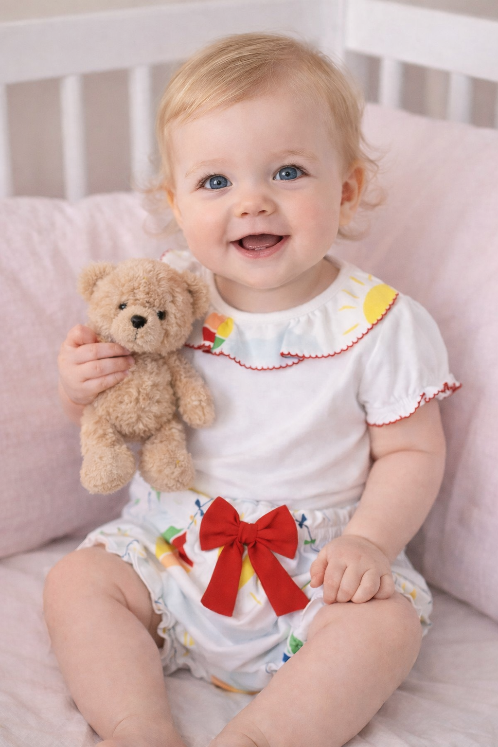 Summer Kites Baby Girl Diaper Set - Little Threads Inc. Children's Clothing