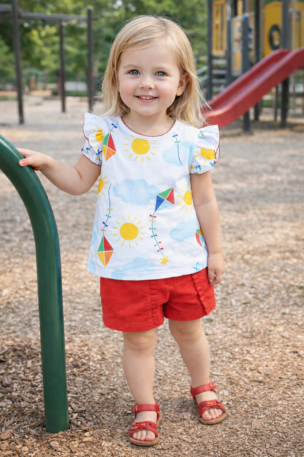 Summer Kites Girl's Short Set - Little Threads Inc. Children's Clothing
