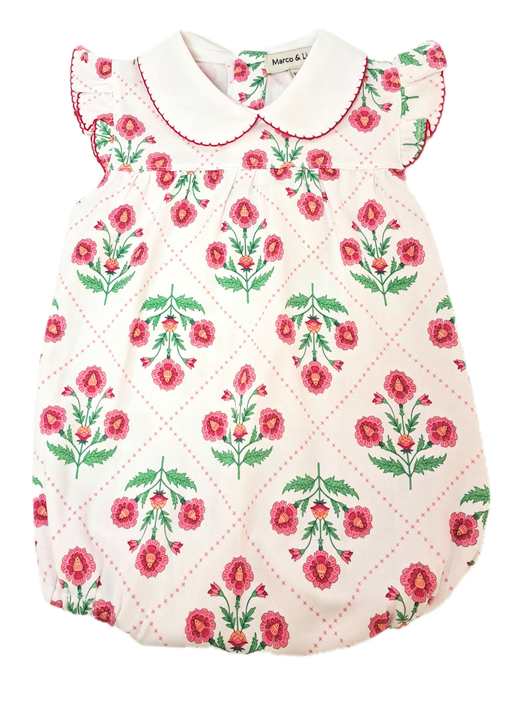 Madison Pima cotton floral baby girl romper