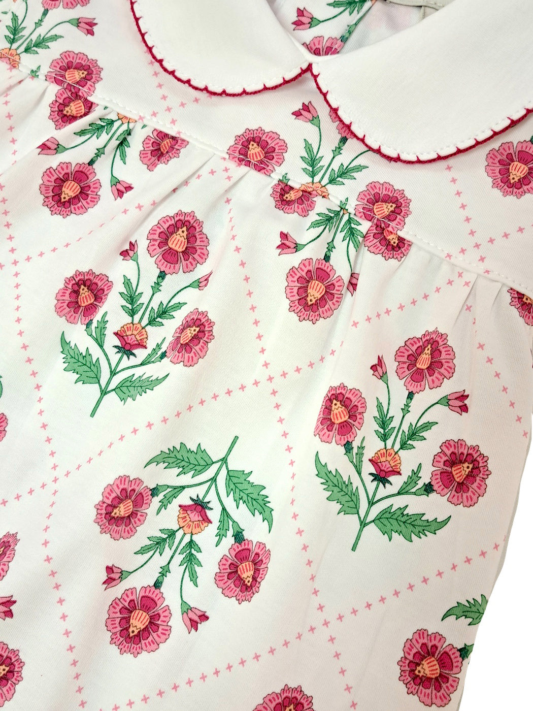 Madison Pima cotton floral baby girl romper