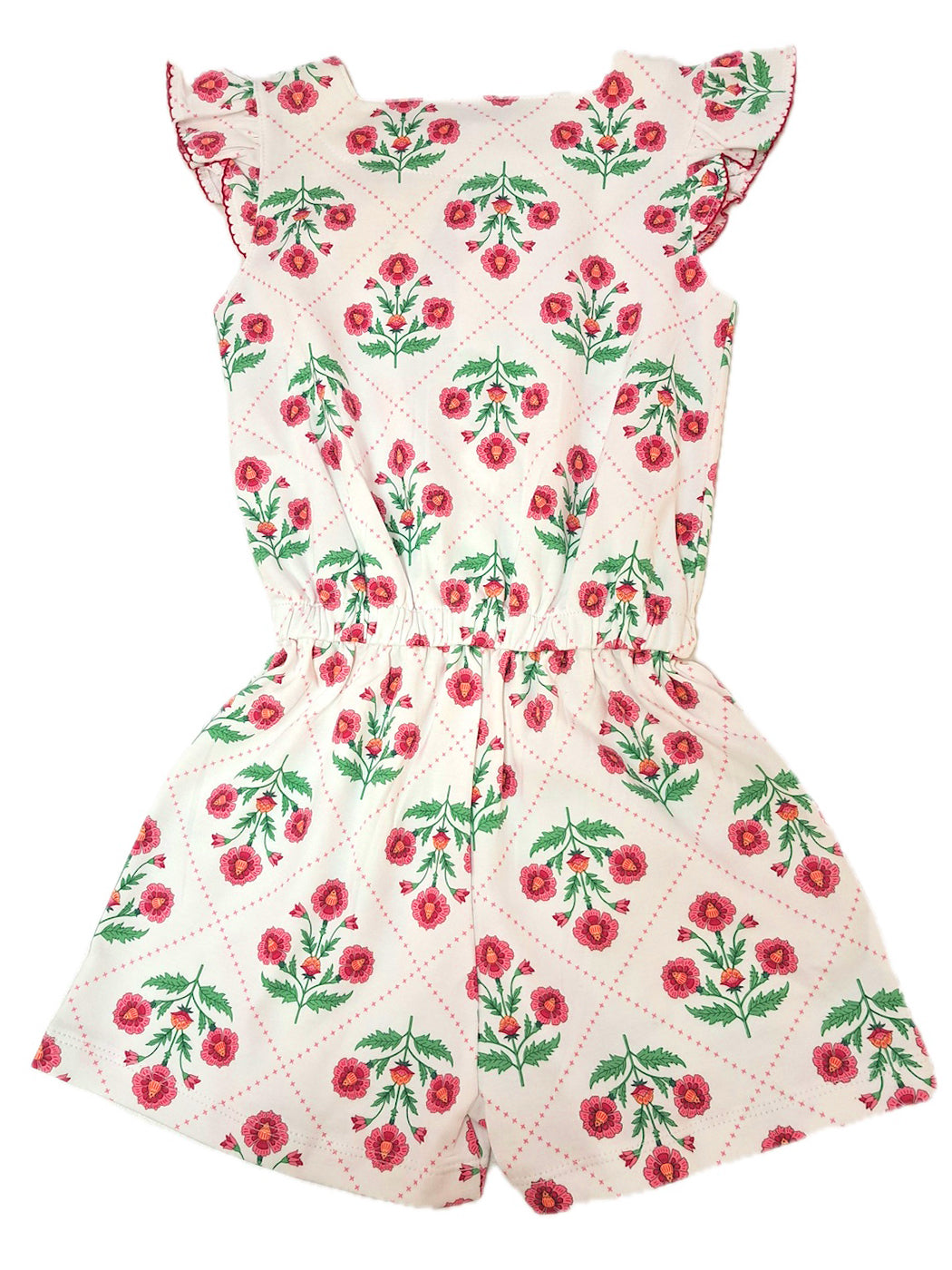 Madison Girls Floral Pima Cotton Romper - Little Threads Inc. Children's Clothing