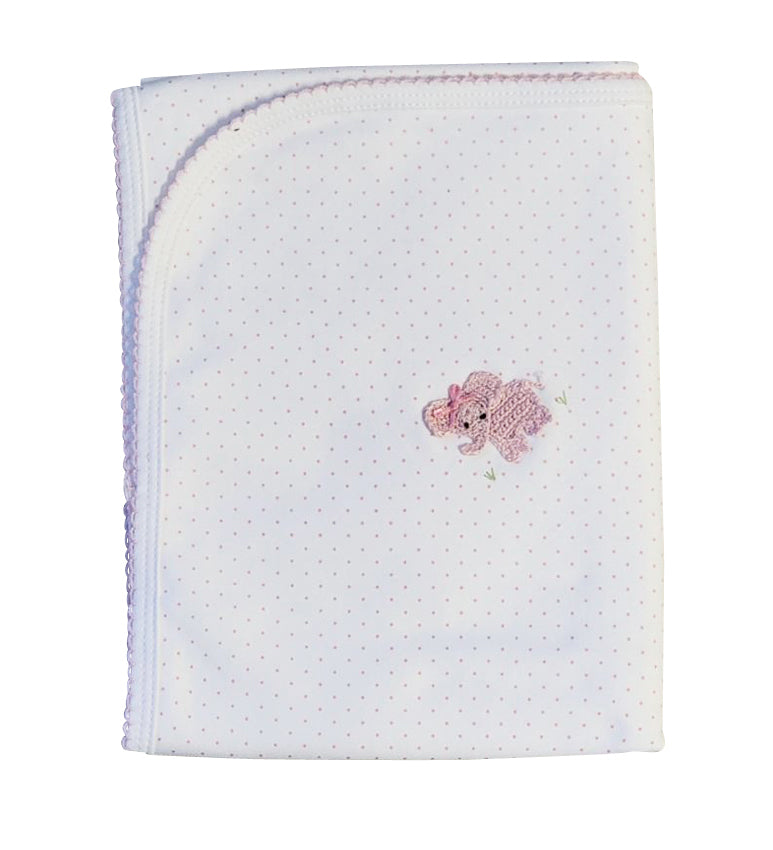 Baby Girl's "Elephant Collection" Pima Cotton Blanket - Little Threads Inc. Children's Clothing