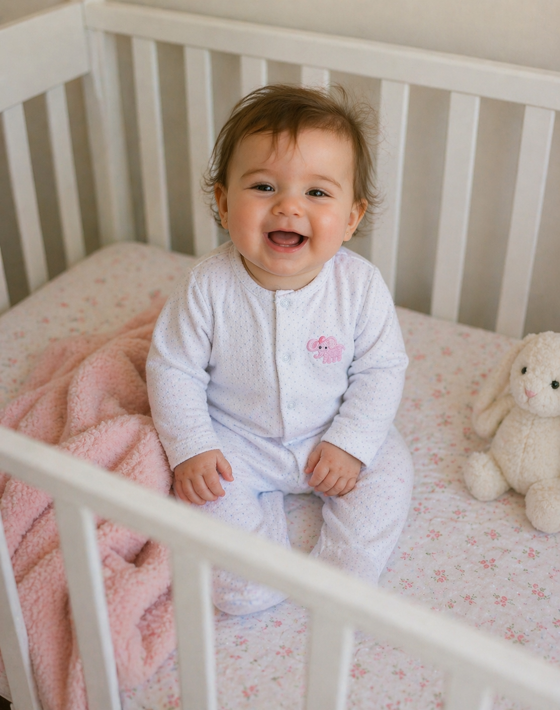 Baby Girl's "Elephant Collection" Pima Cotton Converter Gown - Little Threads Inc. Children's Clothing
