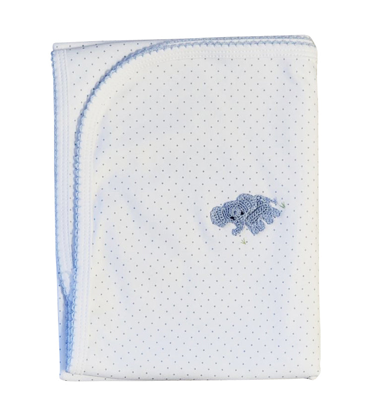 Baby Boy's "Elephant Collection" Pima Cotton Blanket - Little Threads Inc. Children's Clothing