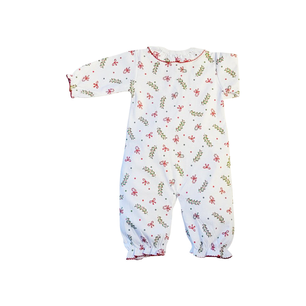 Christmas bows and hollies baby girl converter monograming gown