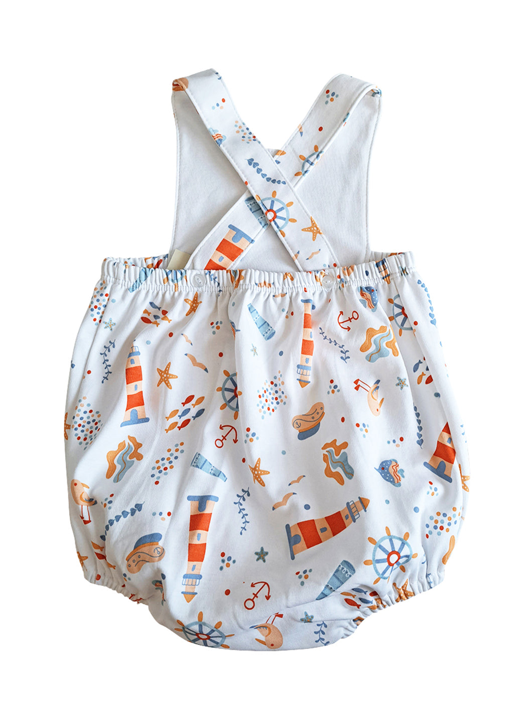 Orange Baby Boy's Nautical Print Romper - Little Threads Inc. Children's Clothing