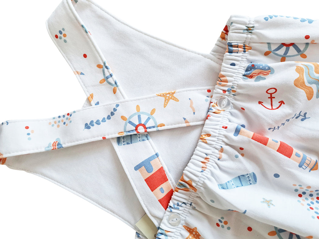 Orange Baby Boy's Nautical Print Romper - Little Threads Inc. Children's Clothing