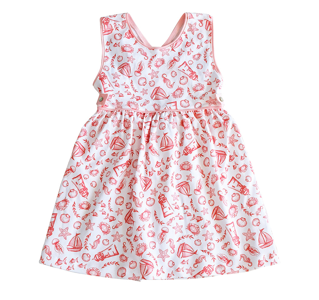 Nautical Print Girl's Sundress - Little Threads Inc. Children's Clothing