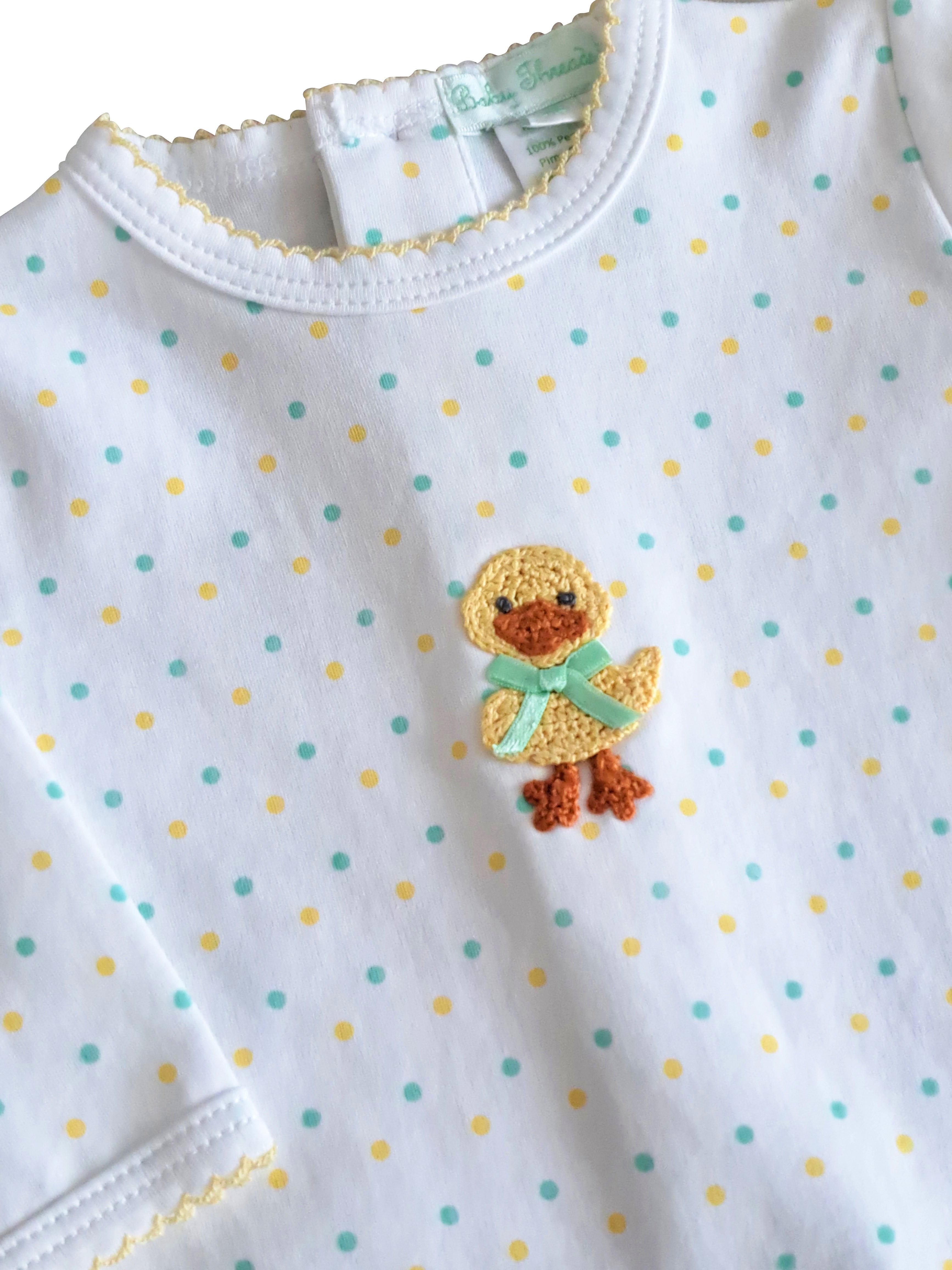 Ducky Polka Dots Baby's Footie - Little Threads Inc. Children's Clothing