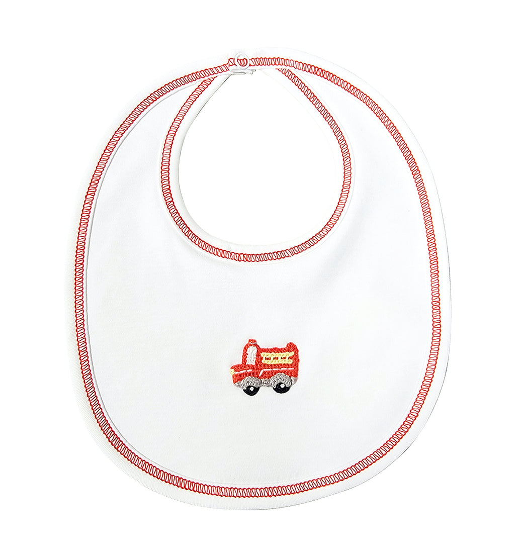 Firetruck Baby Boy Bib - Little Threads Inc. Children's Clothing