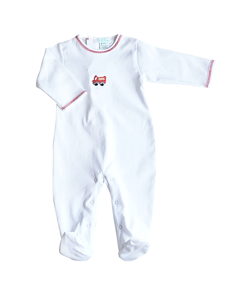 Firetruck Baby Boy Footie - Little Threads Inc. Children's Clothing