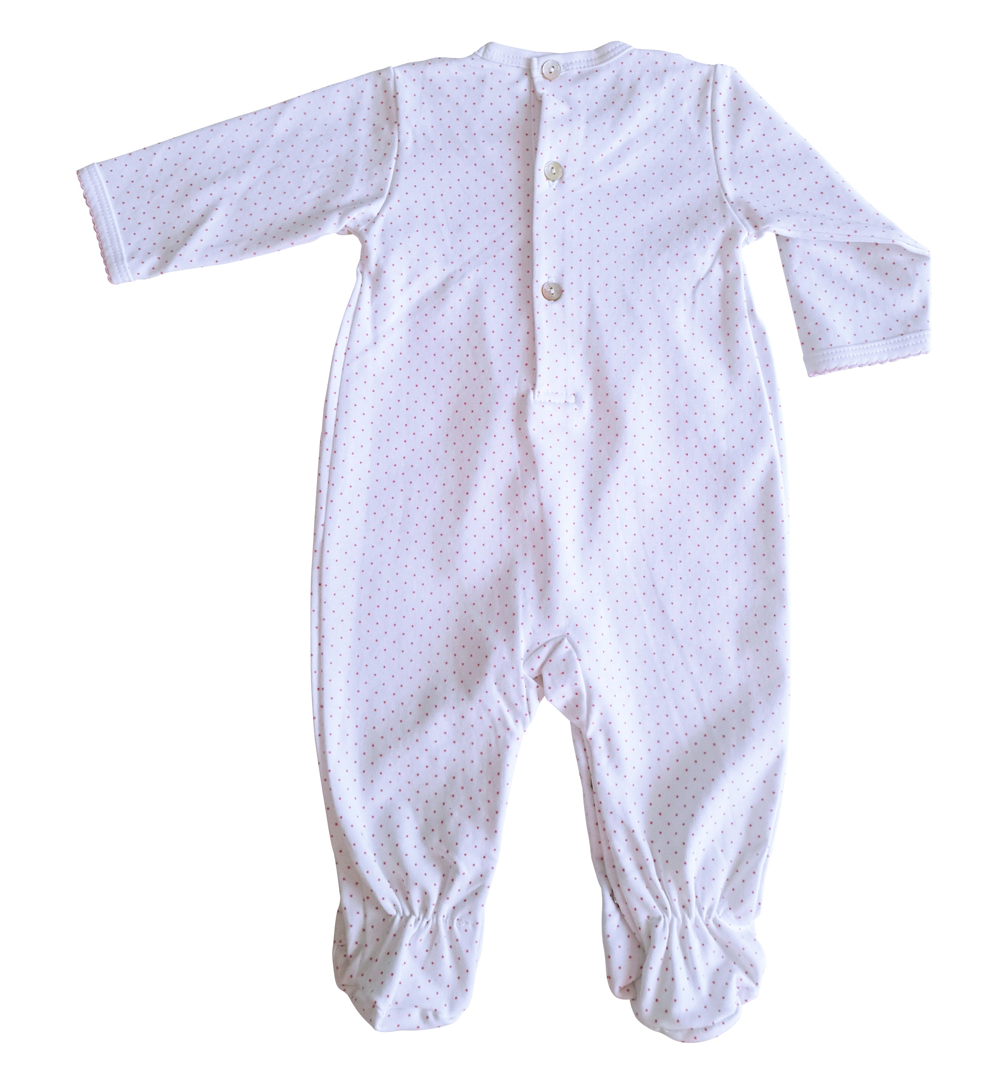 Bow Crochet - Baby girl footie Pima Cotton - Little Threads Inc. Children's Clothing